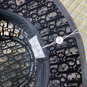 Replica Womens Hats Dior Oblique Black Cotton Faille Bucket Cap Hat A190PP180 AA187412