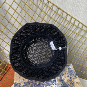 Replica Womens Hats Dior Oblique Black Cotton Faille Bucket Cap Hat A190PP180 AA187412