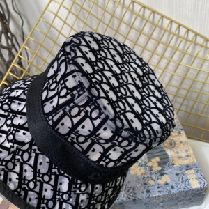Replica Womens Hats Dior Oblique Black Cotton Faille Bucket Cap Hat A190PP180 AA187413