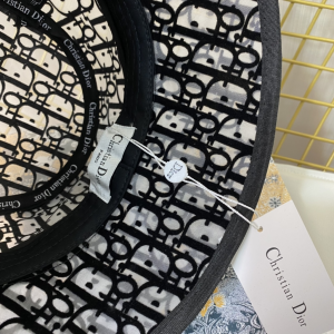 Replica Womens Hats Dior Oblique Black Cotton Faille Bucket Cap Hat A190PP180 AA187413