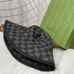 Replica Womens Hats Gucci Black GG Denim Bucket Cap Hat A190PP180 AA187402