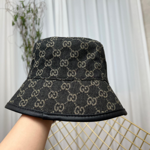 Replica Womens Hats Gucci Black GG Denim Bucket Cap Hat A190PP180 AA187402