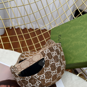 Replica Womens Hats Gucci GG Brown Denim Canvas Baseball Cap Hat A190PP180 AA187379