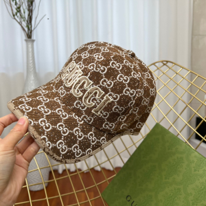 Replica Womens Hats Gucci GG Brown Denim Canvas Baseball Cap Hat A190PP180 AA187379