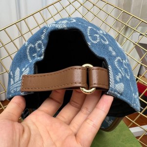 Replica Womens Hats Gucci x Adidas Blue GG Denim Baseball Cap Hat A190PP180 AA187405