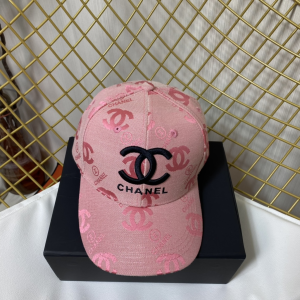 Replica Womens Hats Prada Pink CC Logo Cotton Baseball Cap Hat A190PP180 AA187392