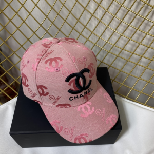 Replica Womens Hats Prada Pink CC Logo Cotton Baseball Cap Hat A190PP180 AA187392