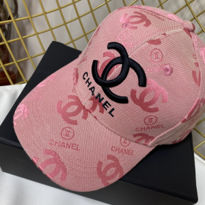 Replica Womens Hats Prada Pink CC Logo Cotton Baseball Cap Hat A190PP180 AA187392