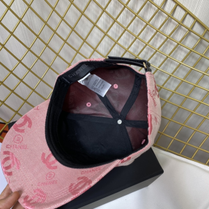 Replica Womens Hats Prada Pink CC Logo Cotton Baseball Cap Hat A190PP180 AA187392