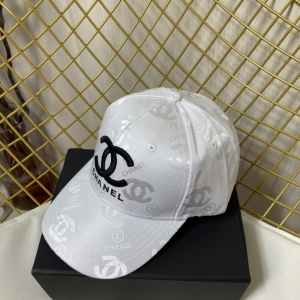 Replica Womens Hats Prada White CC Logo Cotton Baseball Cap Hat A190PP180 AA187391