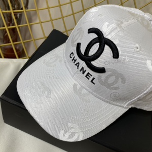 Replica Womens Hats Prada White CC Logo Cotton Baseball Cap Hat A190PP180 AA187391