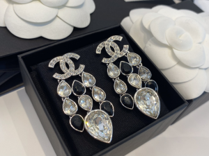 Replica Womens Jewelry Chanel Crystals CC Tassel Earrings A39PP180 AA187266