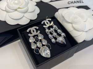 Replica Womens Jewelry Chanel Crystals CC Tassel Earrings A39PP180 AA187266