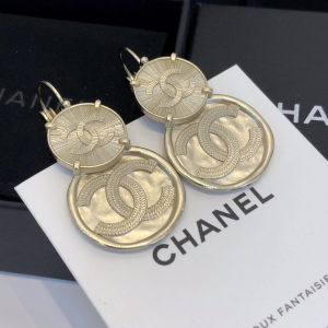 Chanel Gold CC Round Earrings 