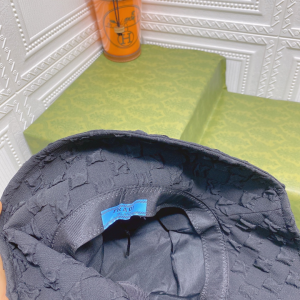 Replica Womens Hats Prada Black Cotton Bucket Cap Hat A190PP180 AA187640