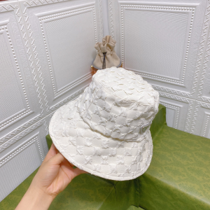 Replica Womens Hats Prada White Cotton Bucket Cap Hat A190PP180 AA187641