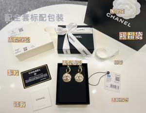 Replica Womens Jewelry Chanel CC Logo Gold Round Earrings A62PP180 AA187456