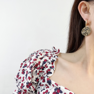 Replica Womens Jewelry Chanel CC Logo Gold Round Earrings A62PP180 AA187456