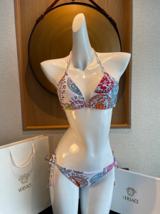 Versace Barocco Swimsuit Bikini Top White 