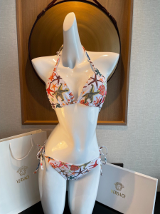 Versace Barocco Swimsuit Bikini Top White 