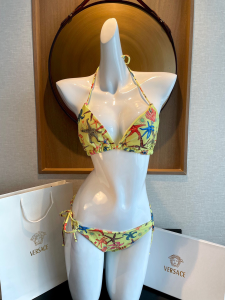 Versace Barocco Swimsuit Bikini Top Yellow 