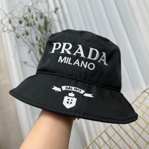 Replica Womens Hats Prada Black Padded Re Nylon Bucket Hat A190PP180 AA187789
