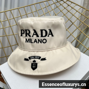 Replica Womens Hats Prada Off White Padded Re Nylon Bucket Hat A190PP180 AA187788