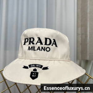 Replica Womens Hats Prada Off White Padded Re Nylon Bucket Hat A190PP180 AA187788