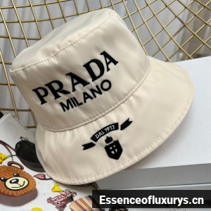 Replica Womens Hats Prada Off White Padded Re Nylon Bucket Hat A190PP180 AA187788