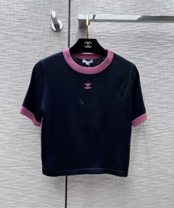 Chanel CC Logo Black Knitwear Sweaters Tops 