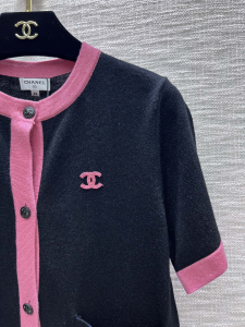 Replica Womens Clothing Chanel CC Logo Black Pink Sweaters SML A40PP780 AA187841