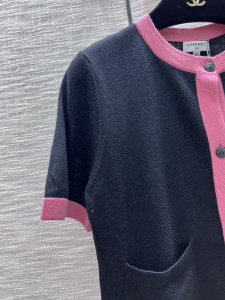 Replica Womens Clothing Chanel CC Logo Black Pink Sweaters SML A40PP780 AA187841