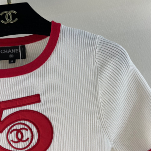 Replica Womens Clothing Chanel CC Logo No5 Sweaters Tops White SML A228PP480 AA188054