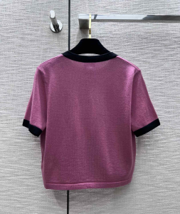 Replica Womens Clothing Chanel CC Logo Pink Black Sweaters SML A40PP780 AA187842