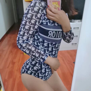 Replica Womens Clothing Dior Oblique One Piece Swimsuit Bikini SML A123PP180 AA187897