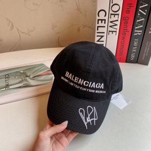 Balenciaga Black Denim Canvas Baseball Hat 