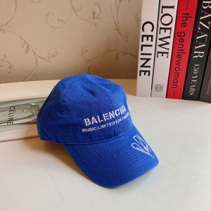 Replica Womens Hats Balenciaga Blue Denim Canvas Baseball Hat A190PP180 AA188038