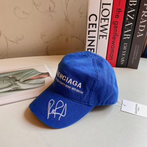 Replica Womens Hats Balenciaga Blue Denim Canvas Baseball Hat A190PP180 AA188038