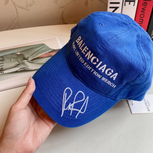 Replica Womens Hats Balenciaga Blue Denim Canvas Baseball Hat A190PP180 AA188038