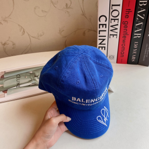 Replica Womens Hats Balenciaga Blue Denim Canvas Baseball Hat A190PP180 AA188038