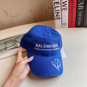 Replica Womens Hats Balenciaga Blue Denim Canvas Baseball Hat A190PP180 AA188038