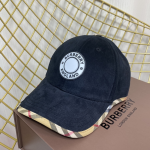 Burberry Black Cotton Canvas Baseball Hat 