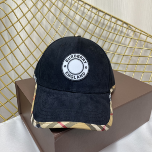 Replica Womens Hats Burberry Black Cotton Canvas Baseball Hat A190PP180 AA188032