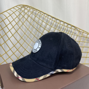 Replica Womens Hats Burberry Black Cotton Canvas Baseball Hat A190PP180 AA188032