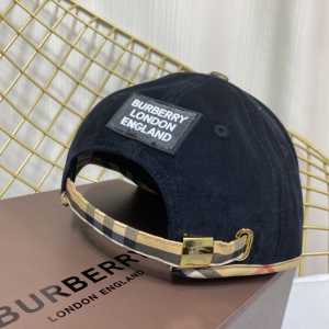 Replica Womens Hats Burberry Black Cotton Canvas Baseball Hat A190PP180 AA188032