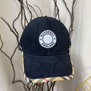 Replica Womens Hats Burberry Black Cotton Canvas Baseball Hat A190PP180 AA188032