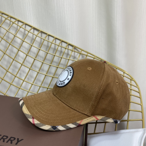 Replica Womens Hats Burberry Brown Cotton Canvas Baseball Hat A190PP180 AA188031
