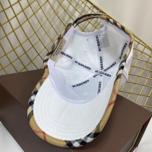 Replica Womens Hats Burberry White Cotton Canvas Baseball Hat A190PP180 AA188030