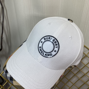 Replica Womens Hats Burberry White Cotton Canvas Baseball Hat A190PP180 AA188030