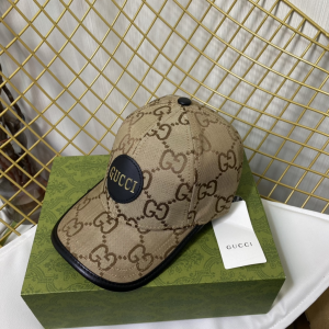 Replica Womens Hats Gucci Beige Jumbo GG Canvas Baseball Hat A190PP180 AA188028